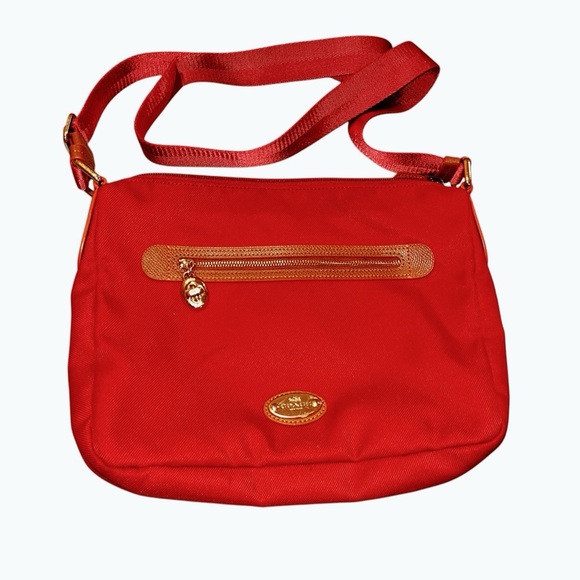Coach Legacy Red Nylon Crossbody Bag purse Leather Gold Hardware y2k vintage - Picture 1 of 8